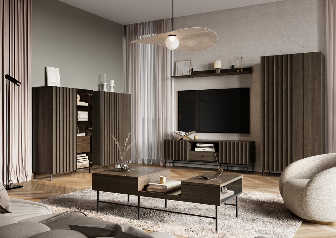 Piemonte  Hinged Wardrobe Ash & Black