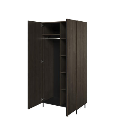 Piemonte  Hinged Wardrobe Ash & Black