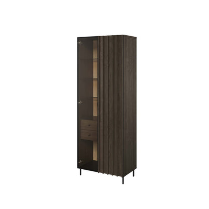 Piemonte  Tall Display Cabinet Ash Black