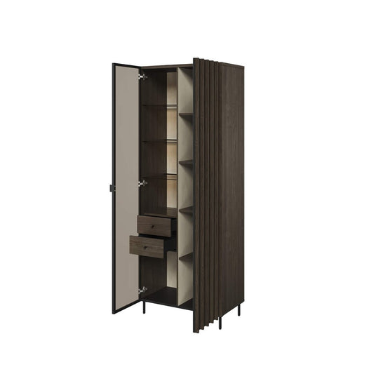 Piemonte  Tall Display Cabinet Ash Black