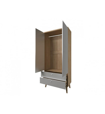 Primo  Wardrobe White Matt Oak Riviera Wood Legs