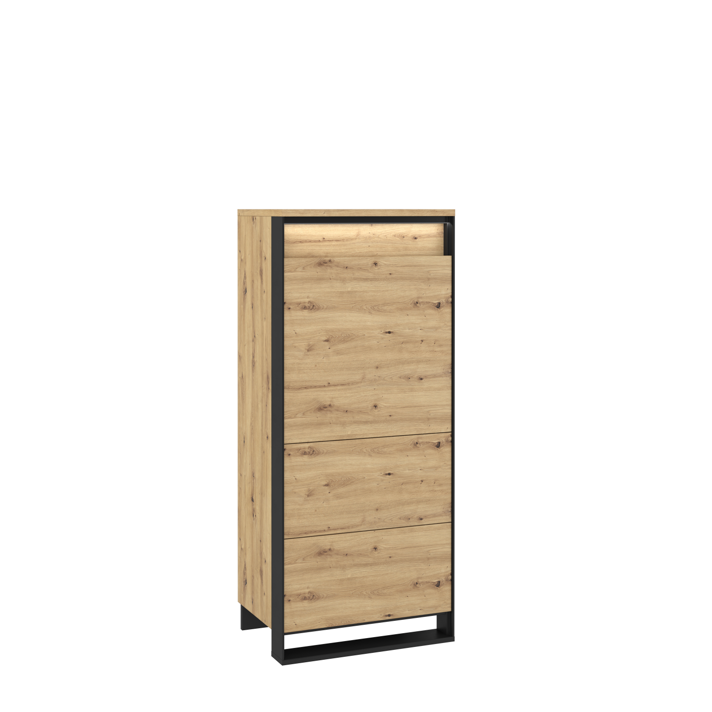 Quant QA-07 1 Door Cabinet Oak Artisan with Black Decor