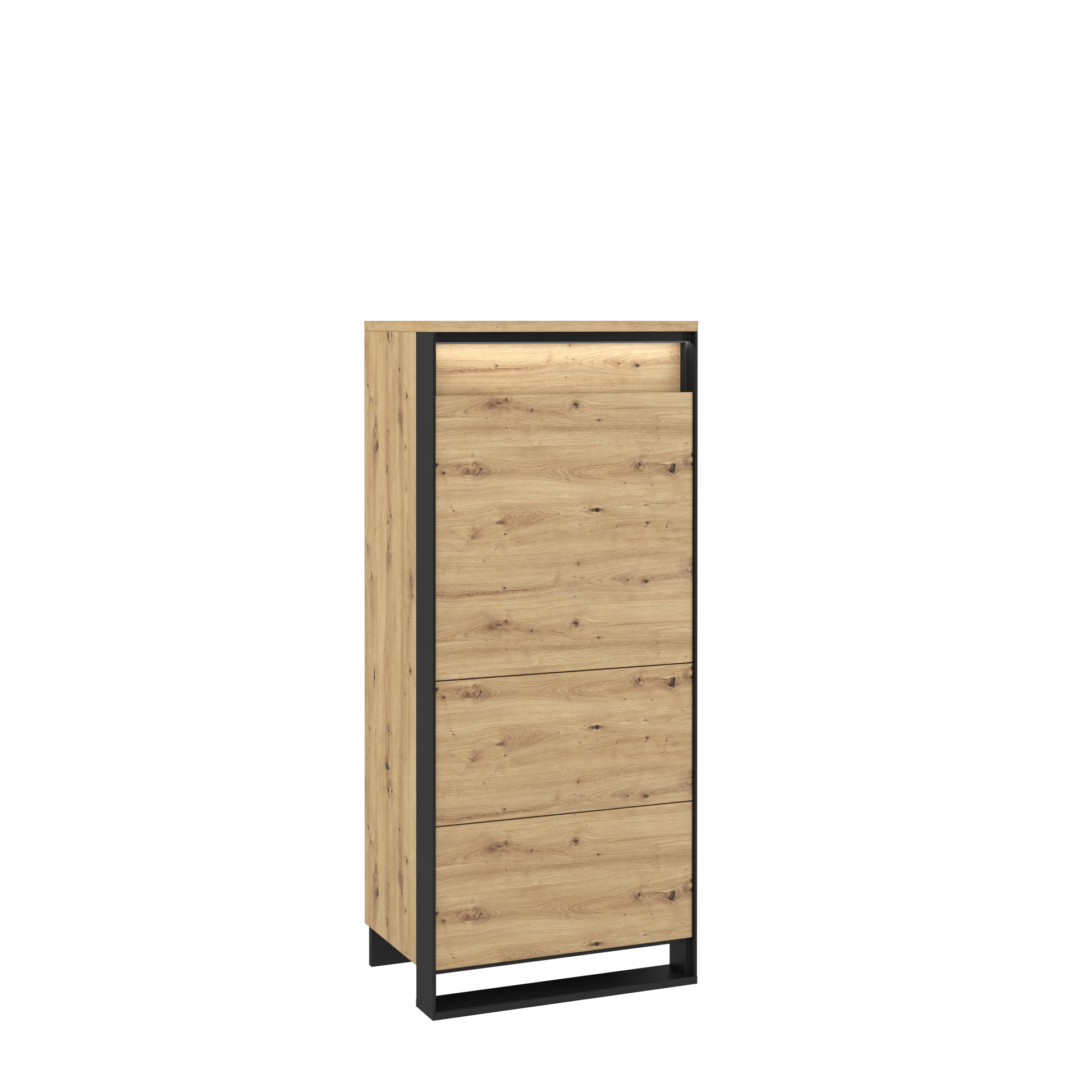 Quant QA-07 1 Door Cabinet Oak Artisan with Black Decor