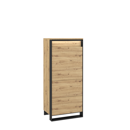 Quant QA-07 1 Door Cabinet Oak Artisan with Black Decor