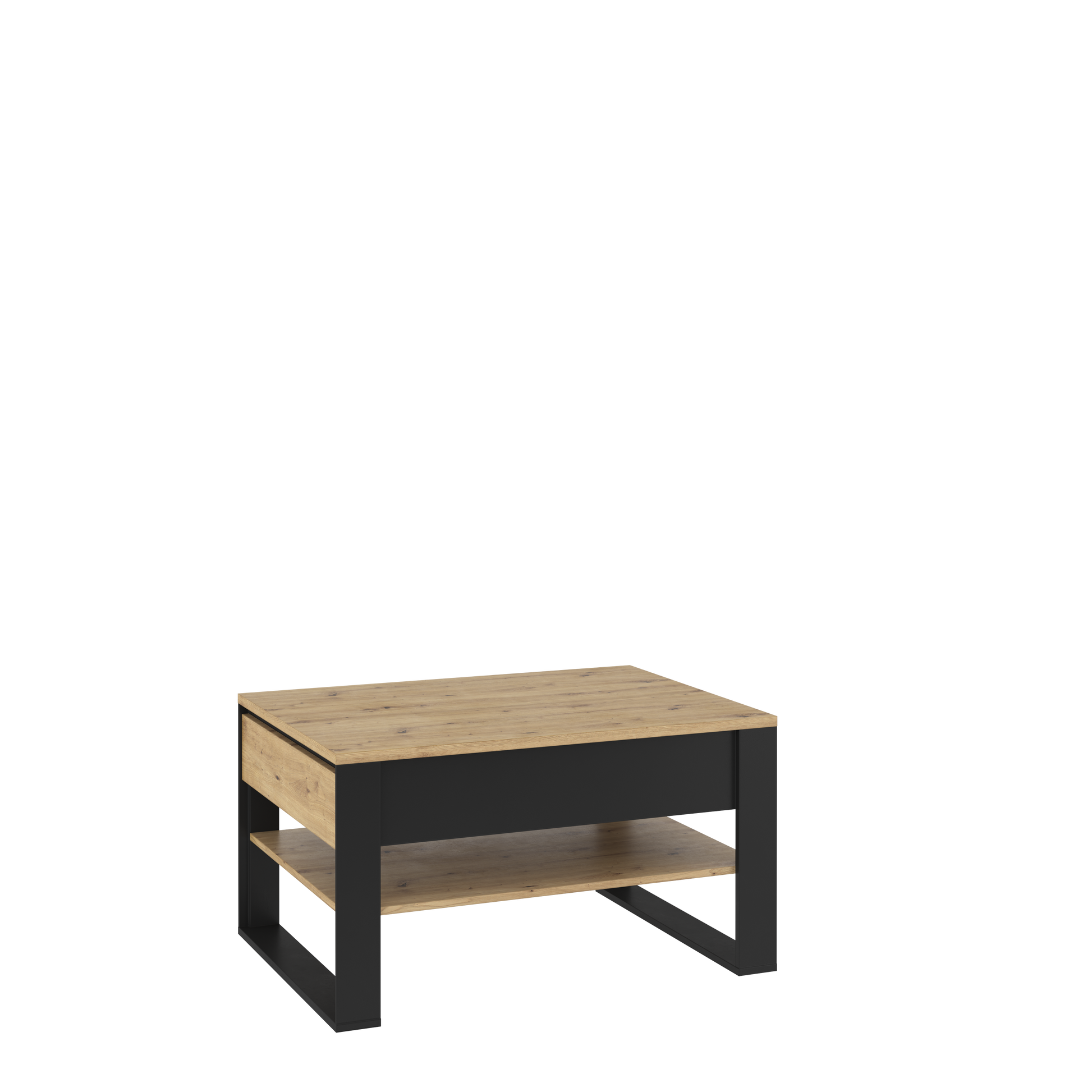 Quant QA-09 Coffee Table Oak Artisan with Black Decor