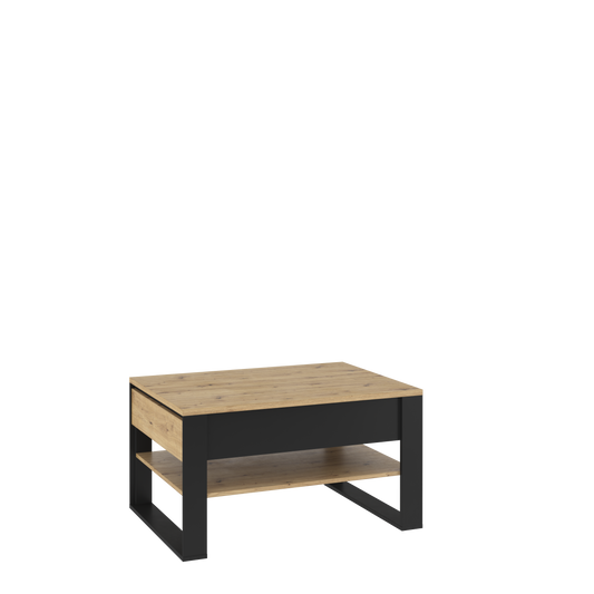 Quant QA-09 Coffee Table Oak Artisan with Black Decor