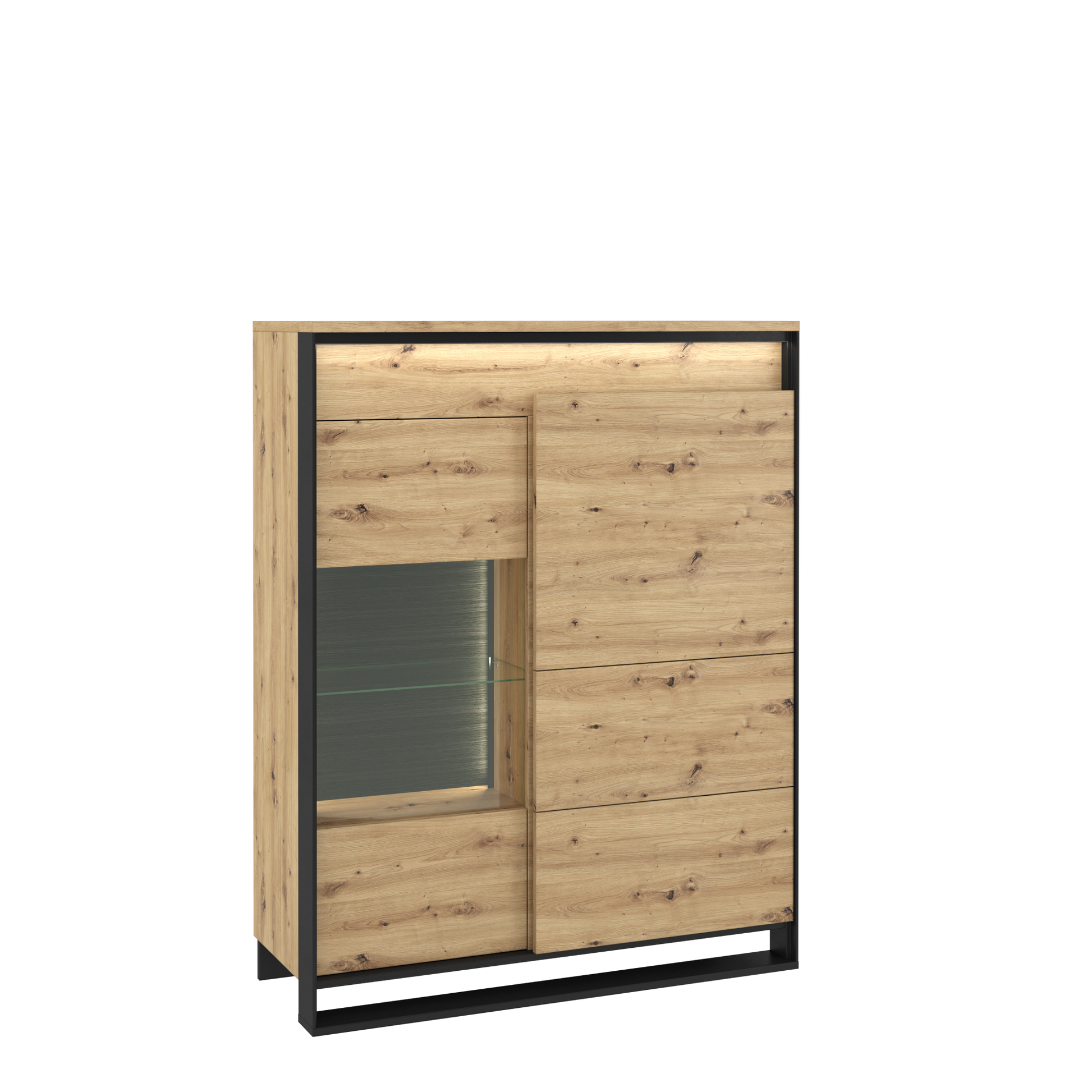 Quant 2 Doors Display Cabinet Oak Artisan 