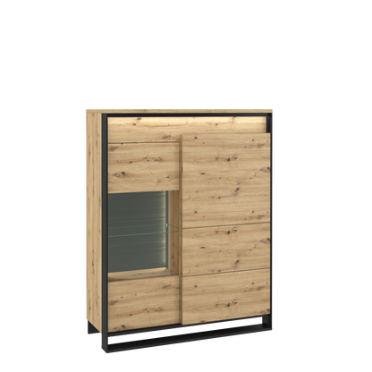 Quant 2 Doors Display Cabinet Oak Artisan 