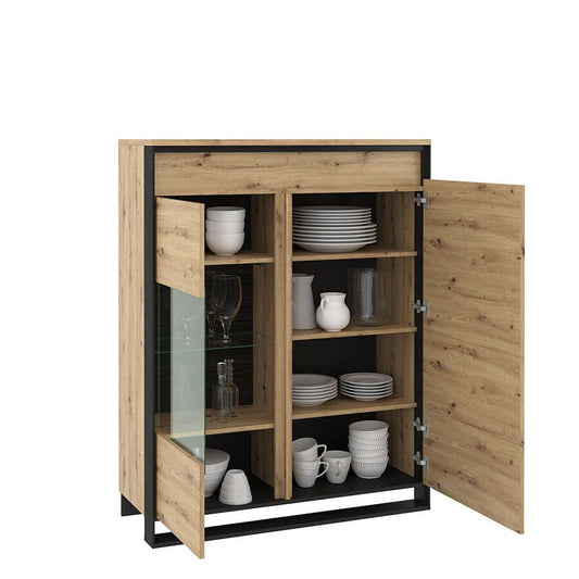 Quant 2 Doors Display Cabinet Oak Artisan 