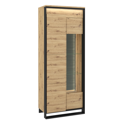 Quant Doors Tall Display Cabinet, oak artisan
