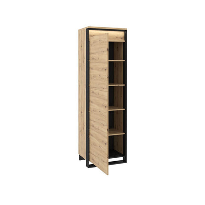 Quant QA-02 Tall Cabinet Oak Artisan with Black Decor