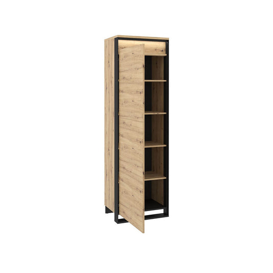 Quant QA-02 Tall Cabinet Oak Artisan with Black Decor
