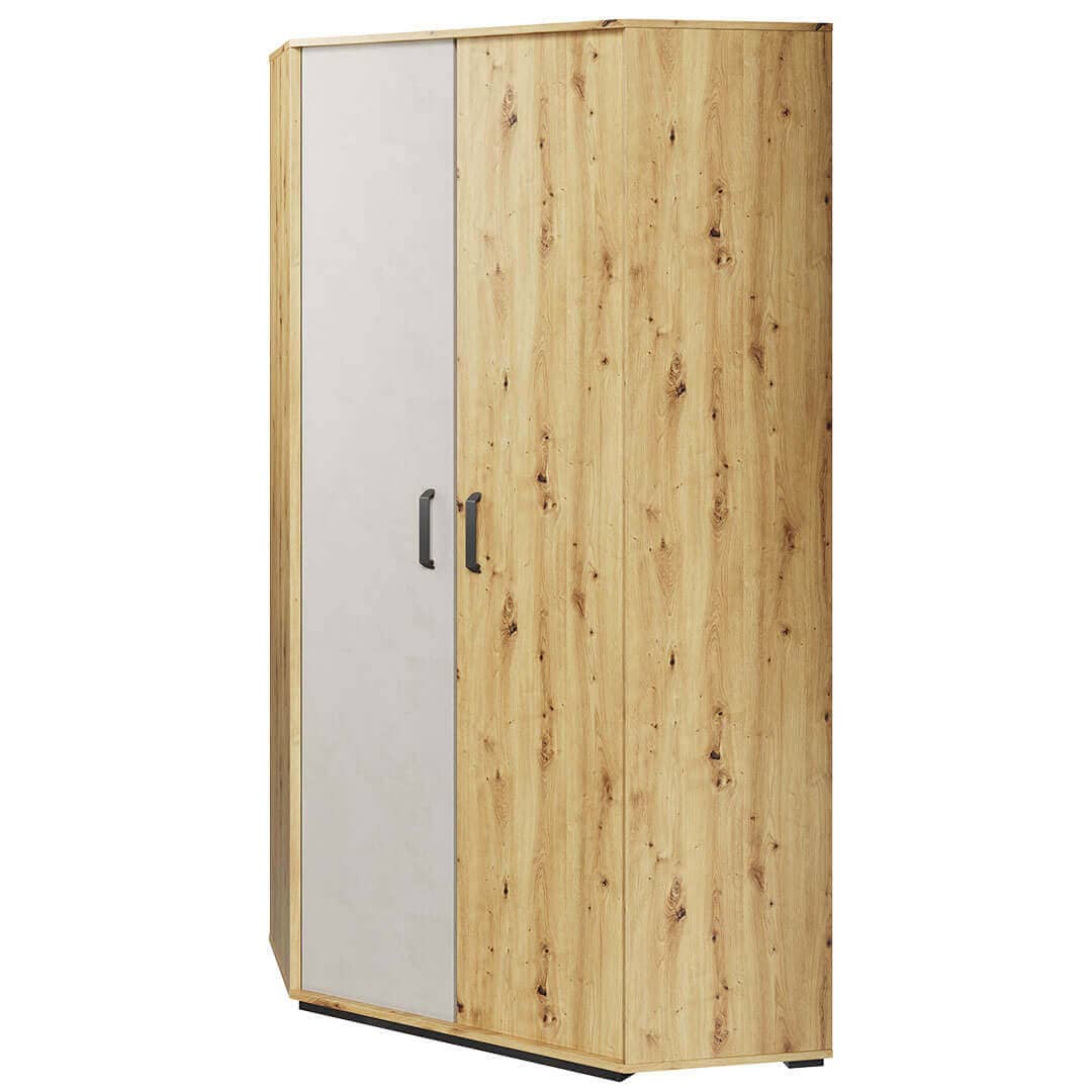 Qubic  Corner Wardrobe Oak Artisan Silk Flou