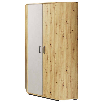 Qubic  Corner Wardrobe Oak Artisan Silk Flou