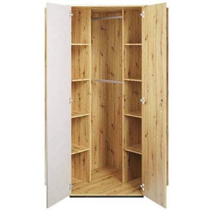 Qubic  Corner Wardrobe Oak Artisan Silk Flou