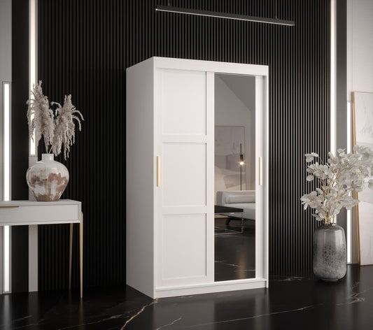 Ramiro II Sliding Door Wardrobe 100cm white black