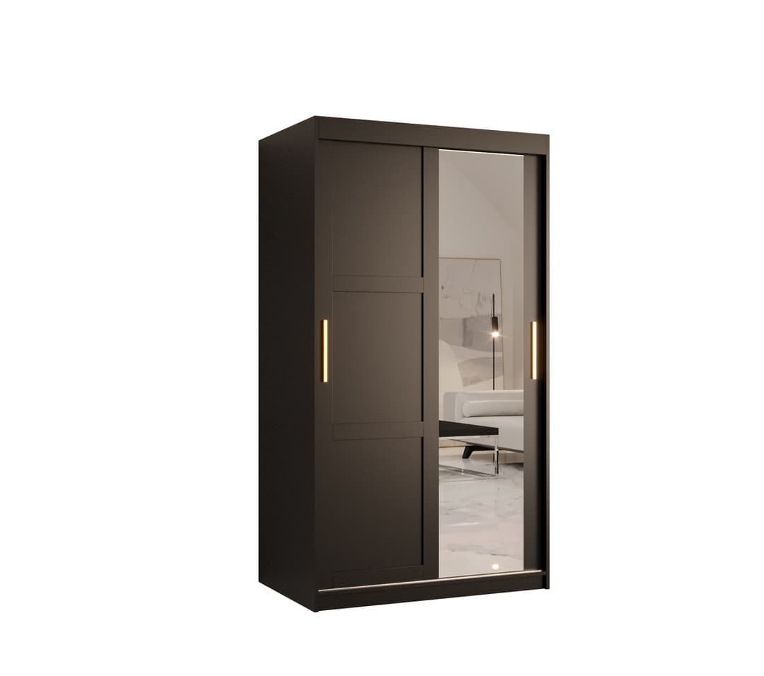 Ramiro II Sliding Door Wardrobe 100cm white black