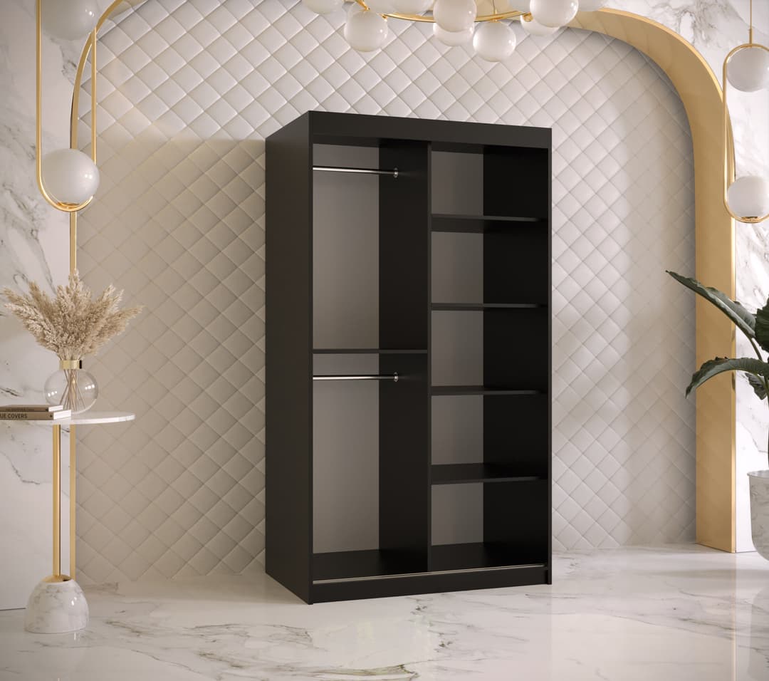Ramiro II Sliding Door Wardrobe 100cm white black