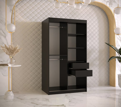 Ramiro II Sliding Door Wardrobe 100cm white black