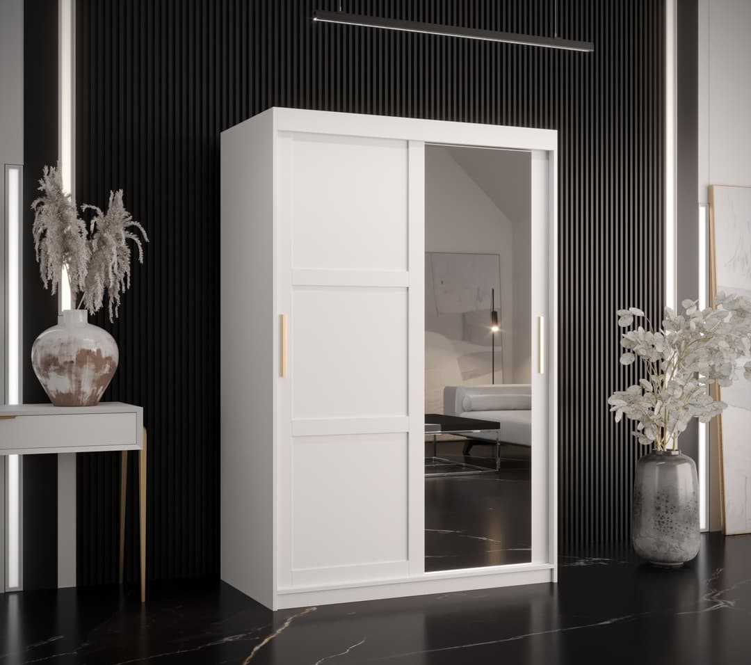 Ramiro II Sliding Door Wardrobe 120cm black white