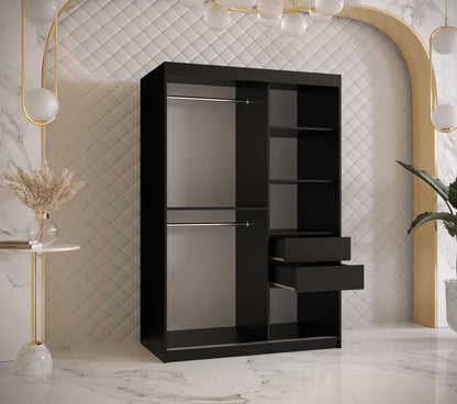 Ramiro II Sliding Door Wardrobe 120cm black white