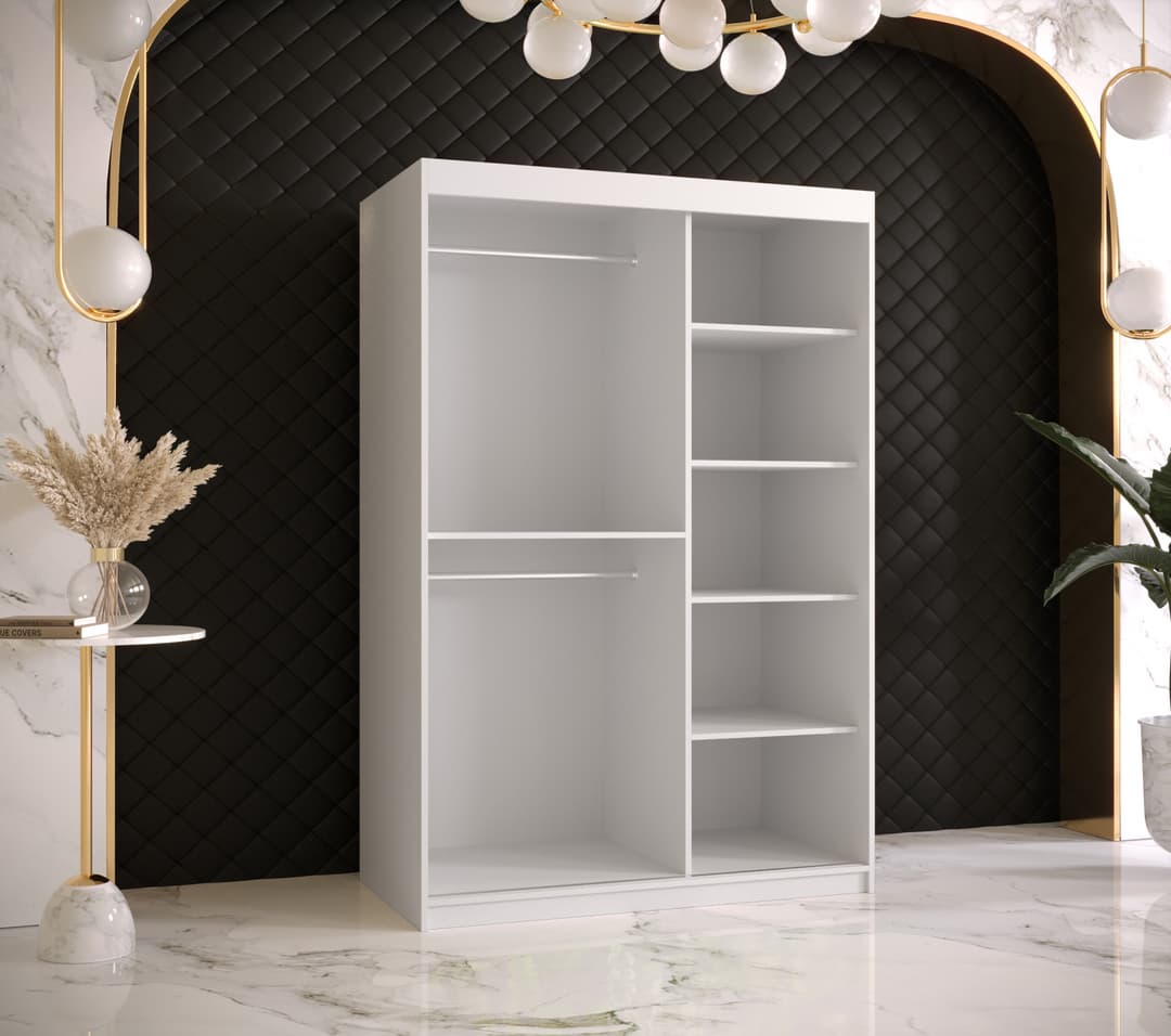 Ramiro II Sliding Door Wardrobe 120cm black white