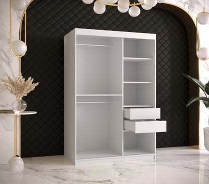 Ramiro II Sliding Door Wardrobe 120cm black white