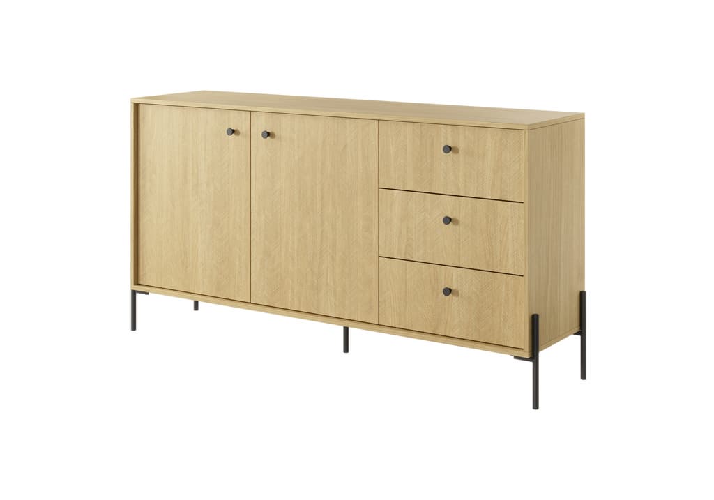 Scandi Sideboard Cabinet 157cm [Drawers] Scandi Oak