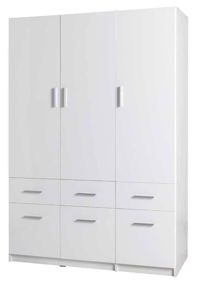 Snow 04 Hinged Door Wardrobe 136cm white gloss