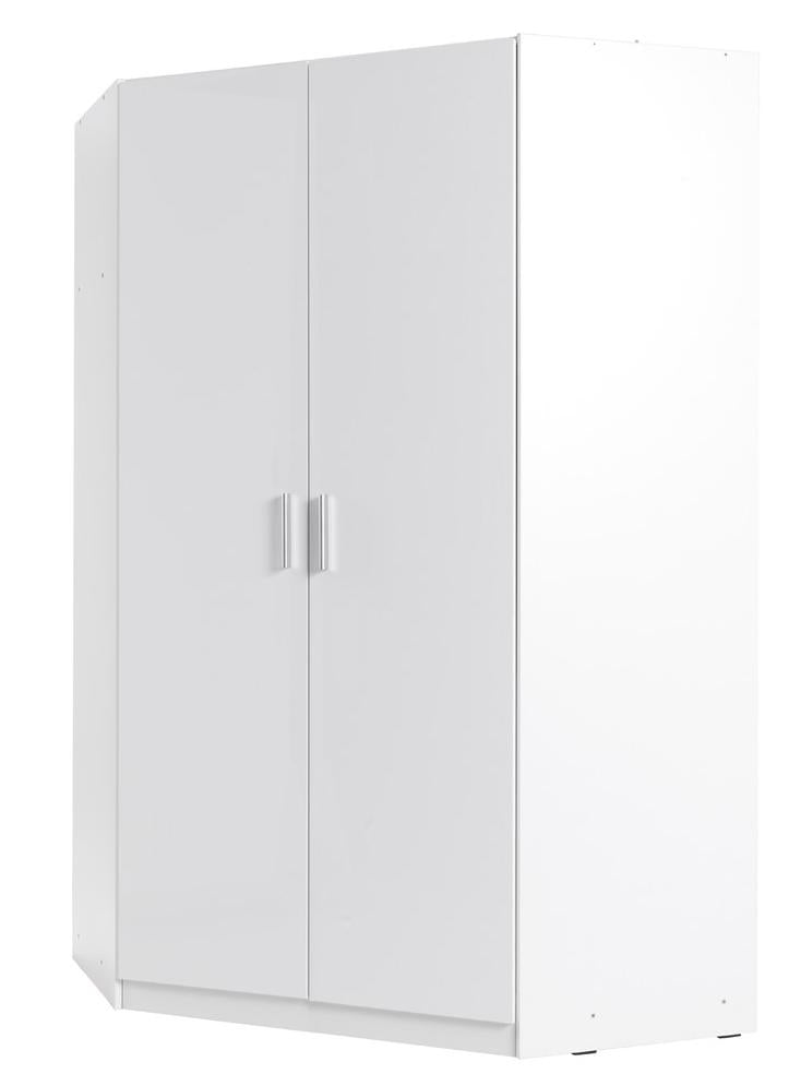 Snow 06 Corner Wardrobe 117cm white gloss 