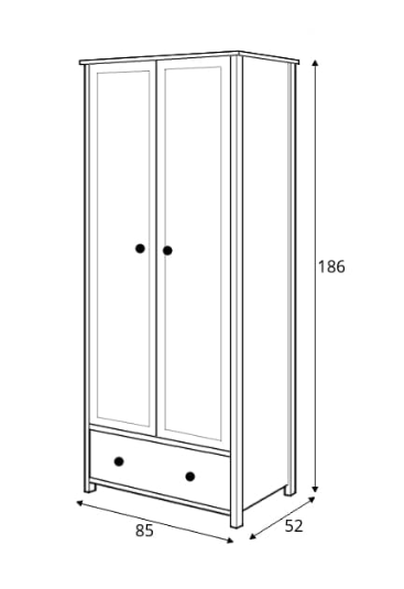 Story SO-12 2 Door Wardrobe White Matt & Oak Nash Décor