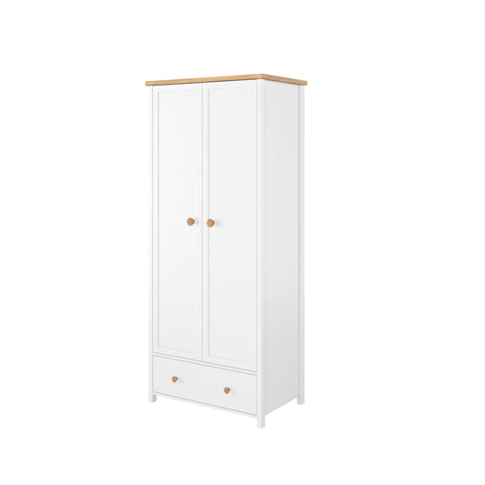 Story SO-01 2 Door Wardrobe White Matt Oak Nash Décor