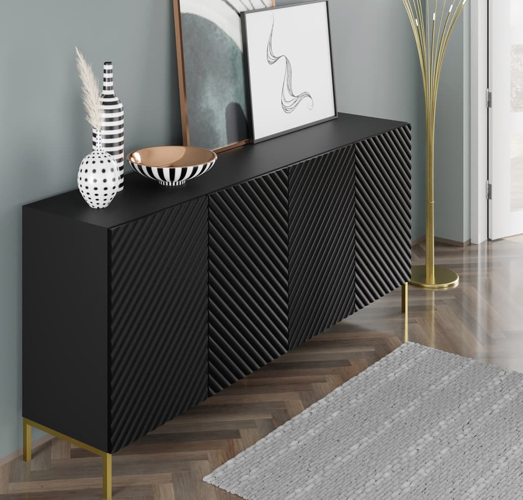 Surf Large Sideboard Cabinet 200cm black white