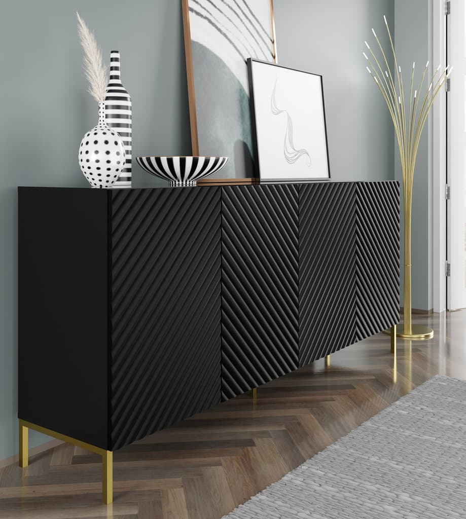 Surf Large Sideboard Cabinet 200cm black white
