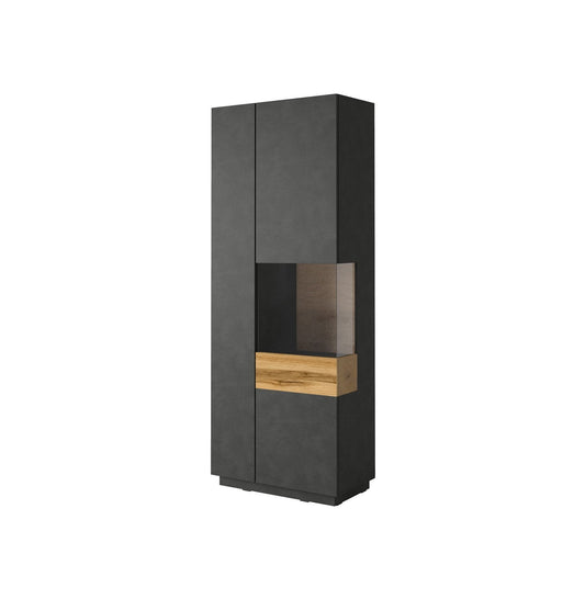 Silke 13 Tall Display Cabinet [Right] 80cm Wide - 2 Colour Options