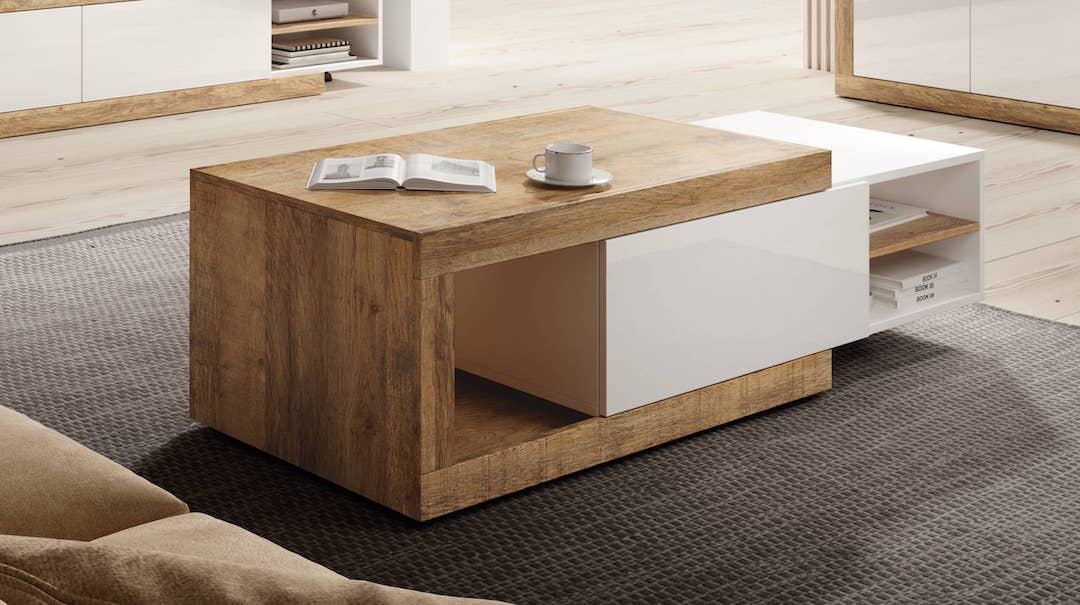 Sintra 99 Coffee Table Oak Sandal & White
