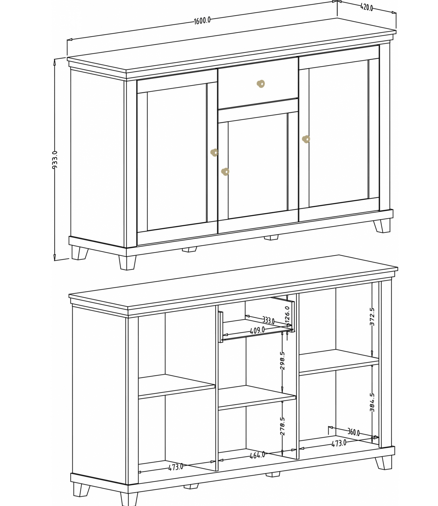 Evora 47 Sideboard Cabinet Abisko Ash oak Lefkas