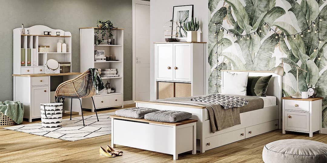 Story Door Wardrobe White Matt & Oak Nash Décor