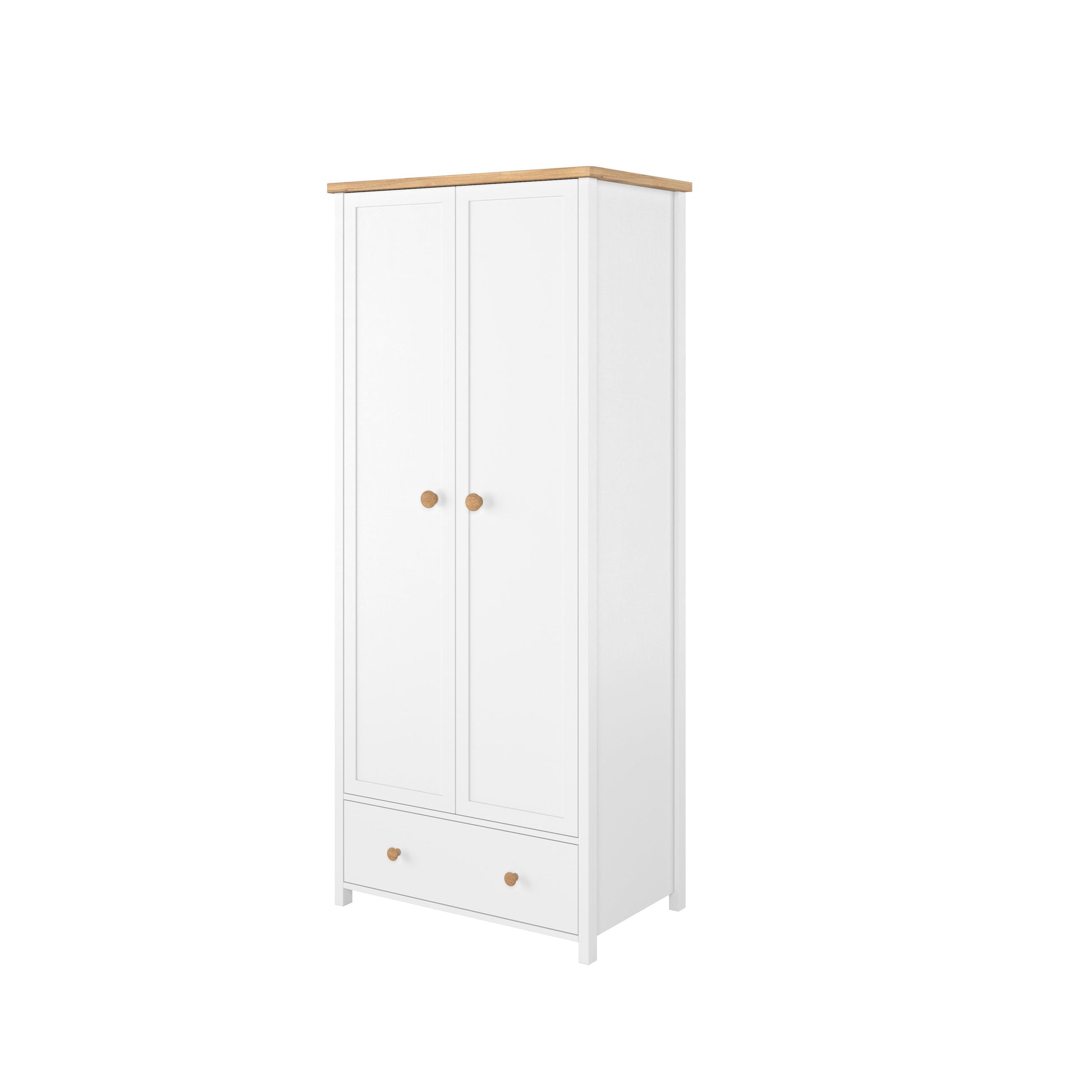 Story Door Wardrobe White Matt & Oak Nash Décor