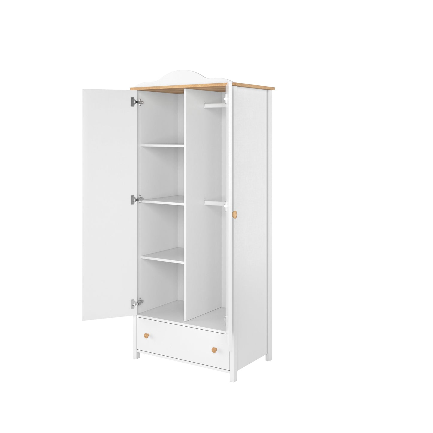 Story Door Wardrobe White Matt & Oak Nash Décor