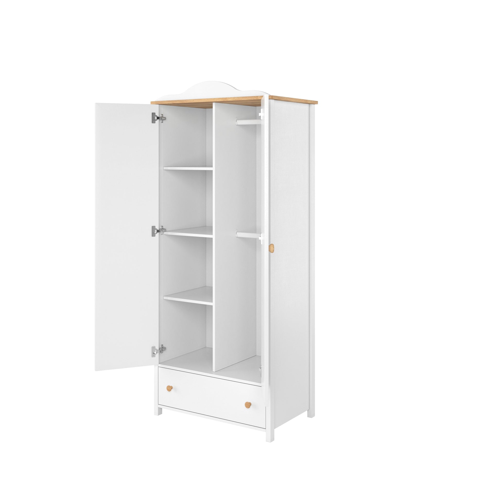 Story Door Wardrobe White Matt & Oak Nash Décor