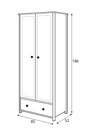 Story Door Wardrobe White Matt & Oak Nash Décor