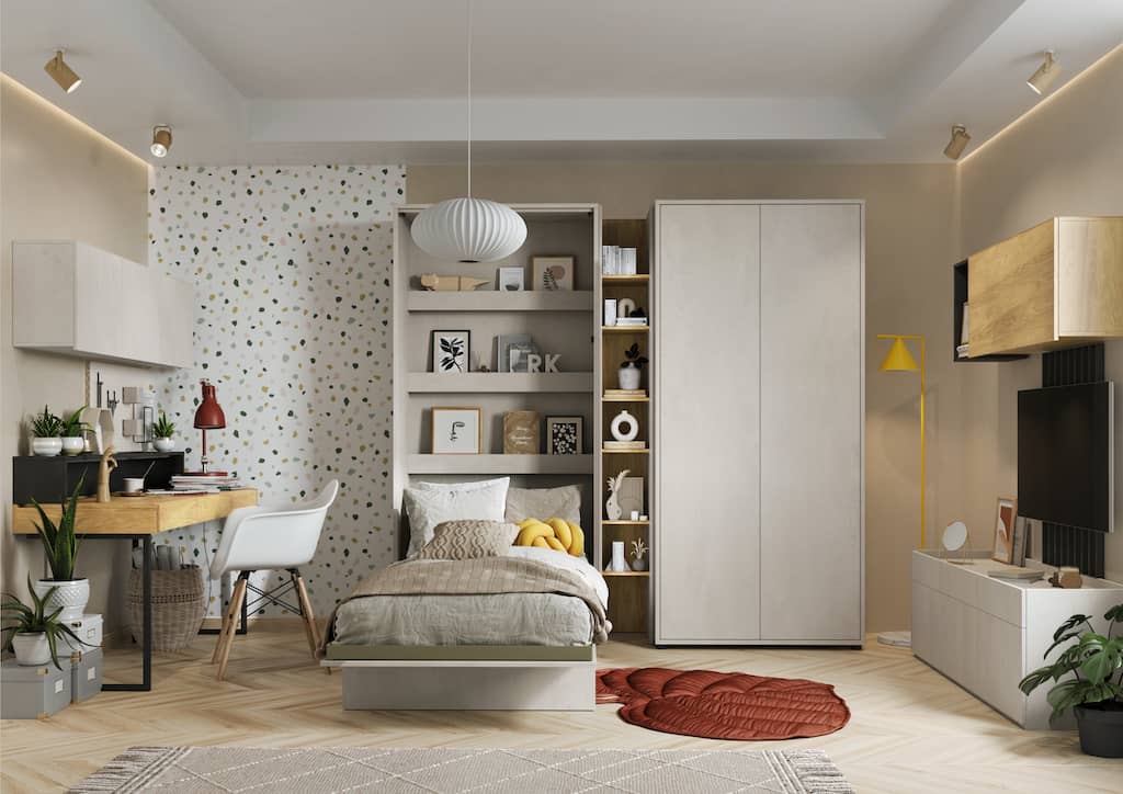 Teen Flex  Hinged Wardrobe 101cm Silk Flou