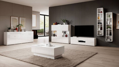 Toledo 76 Sideboard oak san Reno grey gloss white