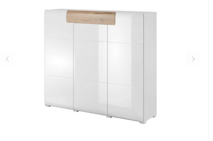 Toledo 76 Sideboard oak san Reno grey gloss white