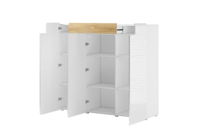 Toledo 76 Sideboard oak san Reno grey gloss white