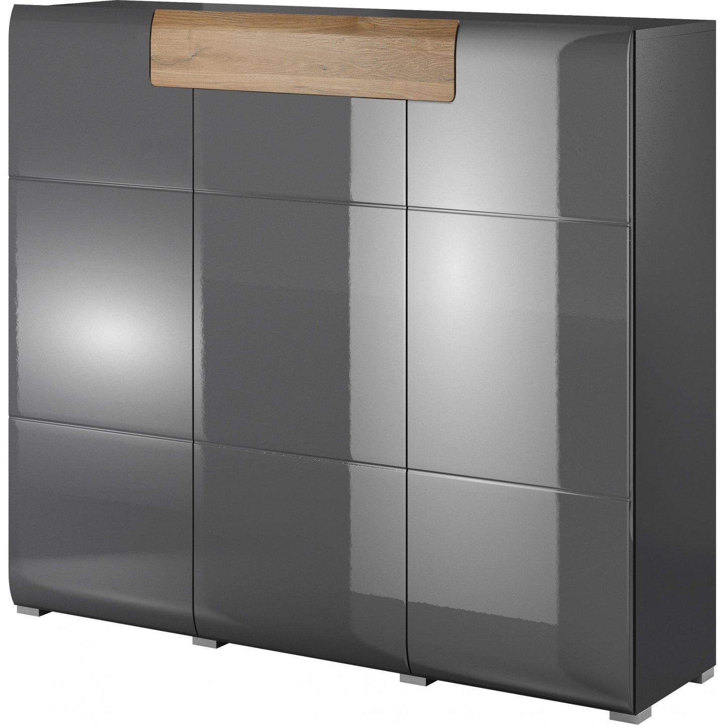 Toledo 76 Sideboard oak san Reno grey gloss white