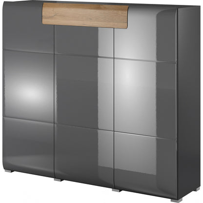 Toledo 76 Sideboard oak san Reno grey gloss white
