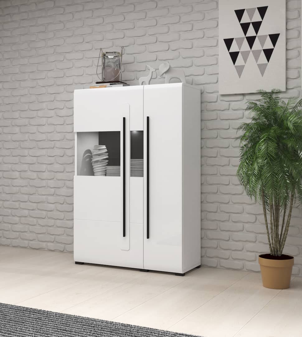 Tulsa 42 Display Sideboard Cabinet White Gloss