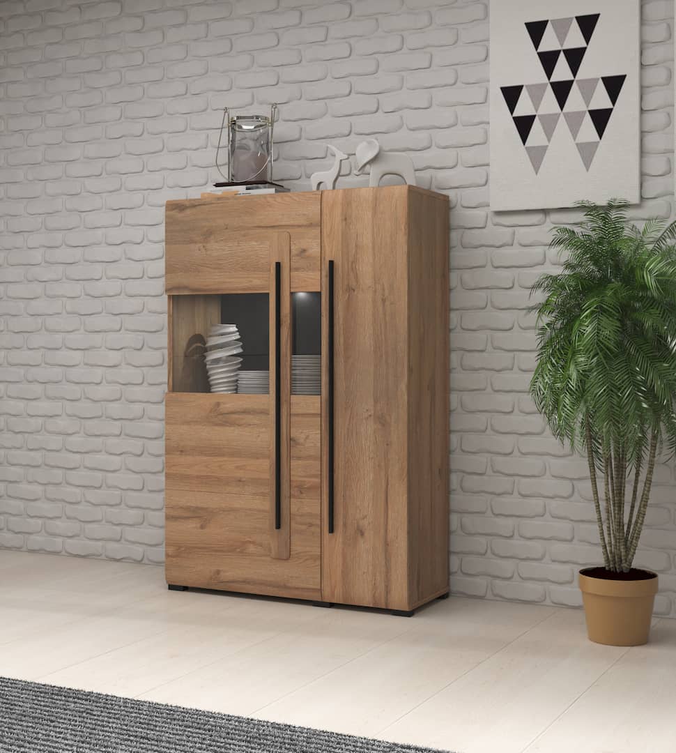 Tulsa 42 Display Sideboard Cabinet White Gloss